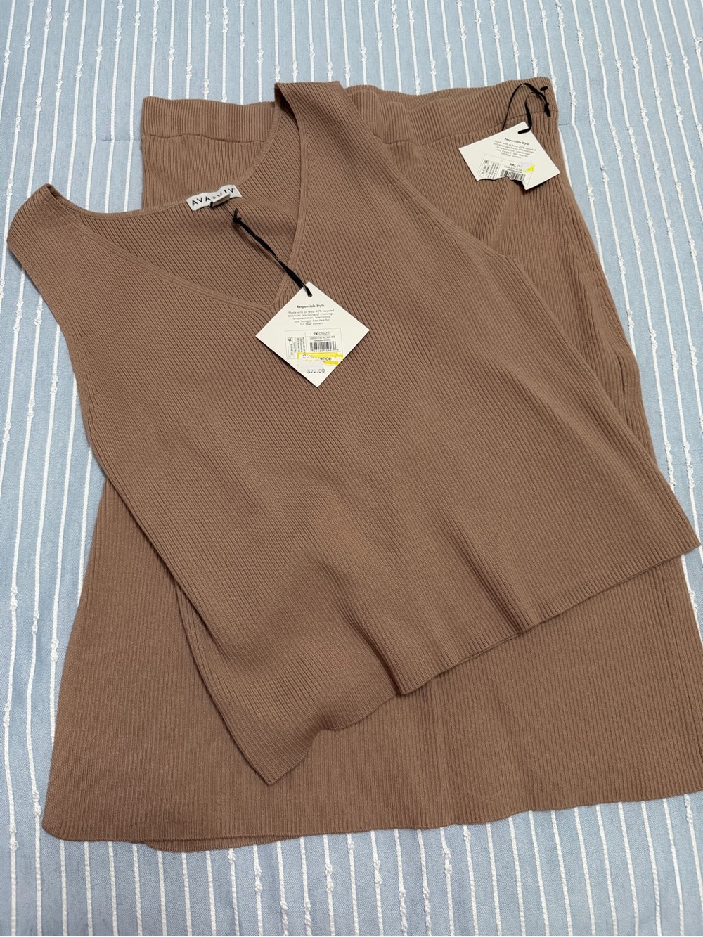 Ava & Viv Ribbed Knit Skirt Set